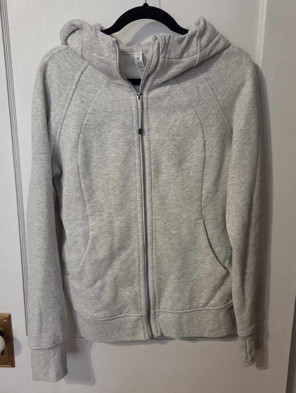 Lululemon Size 12 Scuba Full Zip Hoodie Light Heather Gray